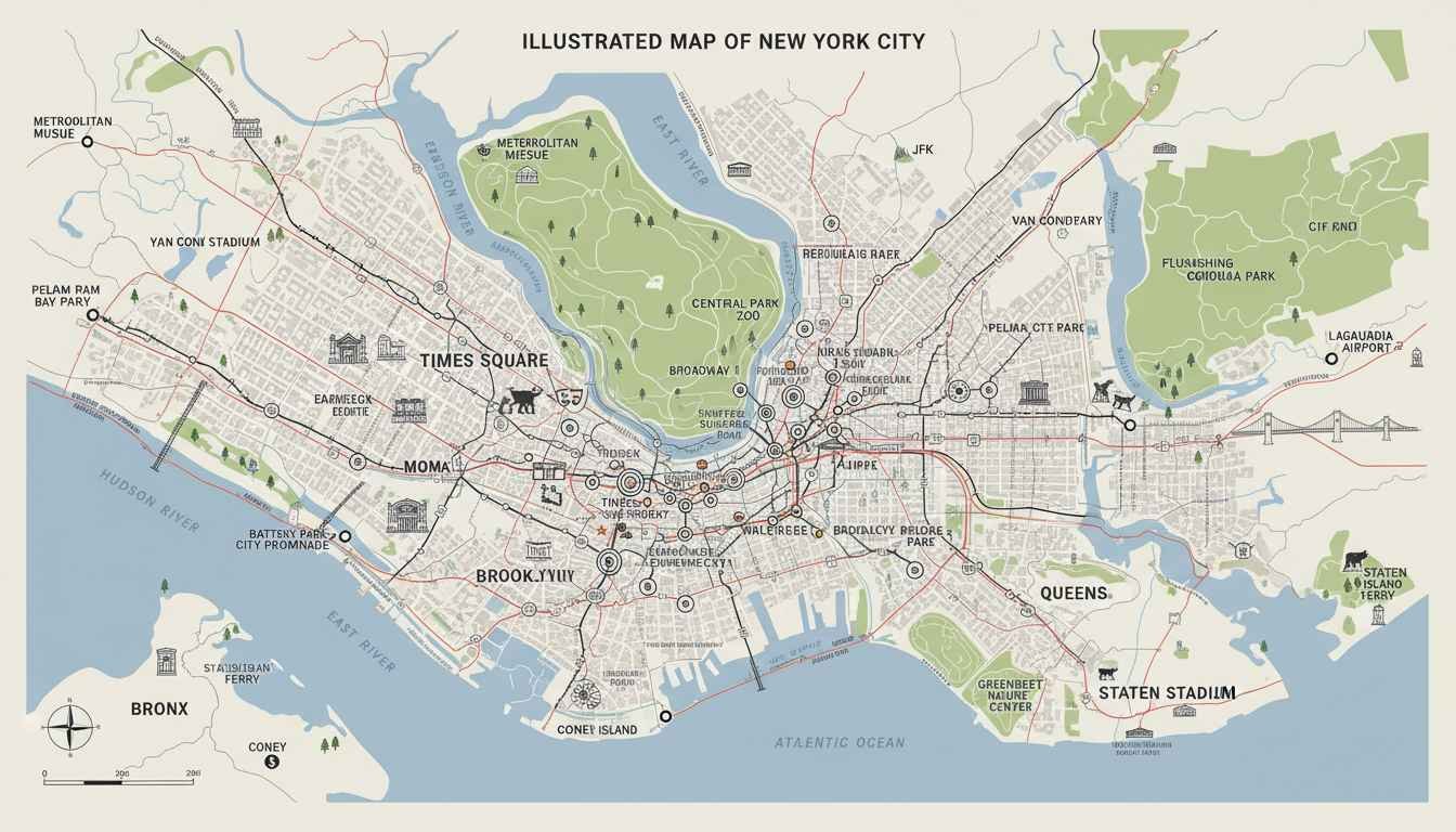 new york city places to visit map